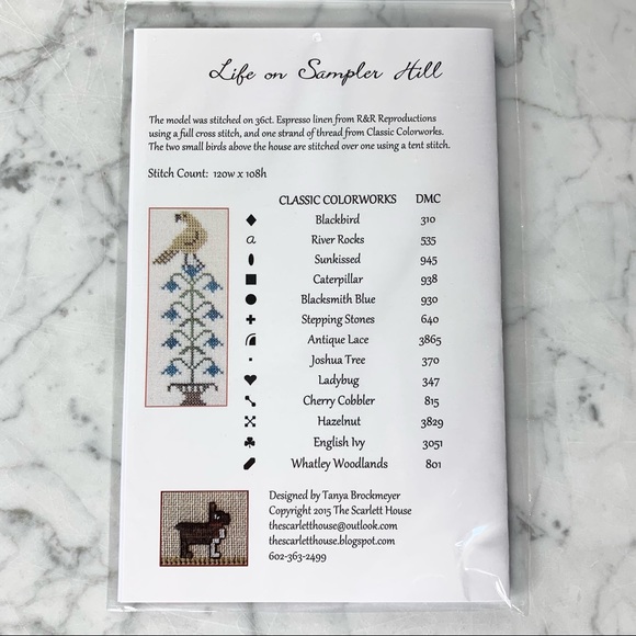 Life on Sampler Hill Counted Cross-Stitch Pattern by The Scarlet House - Picture 3 of 4